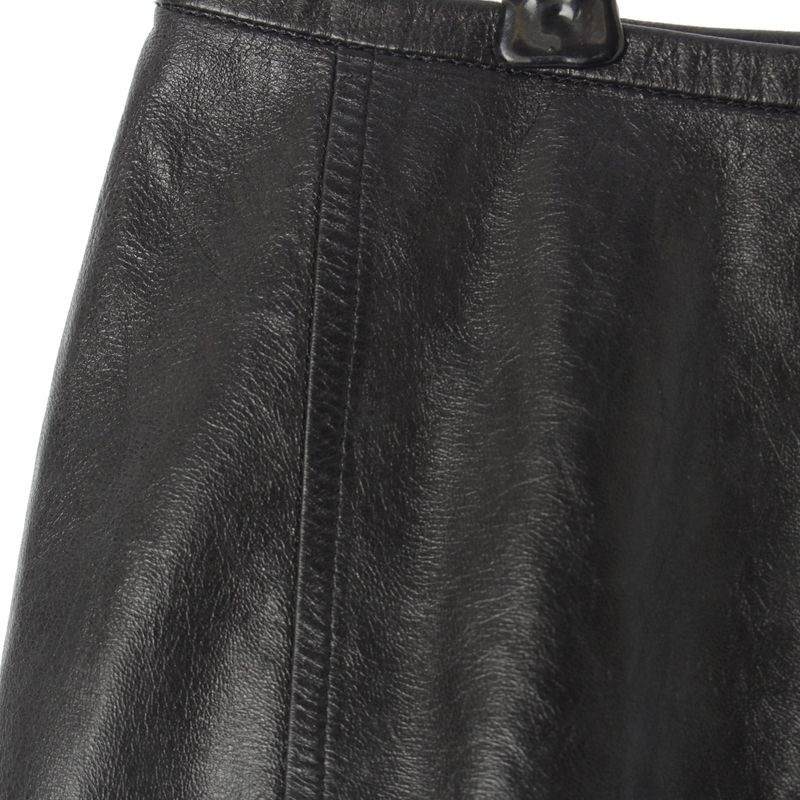 Gucci Leather Tom Ford Period Shape Pattern Bias Skirt Black 38