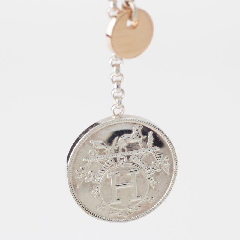 Hermes Exlibris PM Ag925 Au750pg Earrings Accessories Silver 6.5g