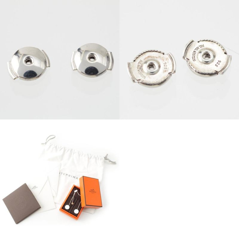 Hermes Exlibris PM Ag925 Au750pg Earrings Accessories Silver 6.5g