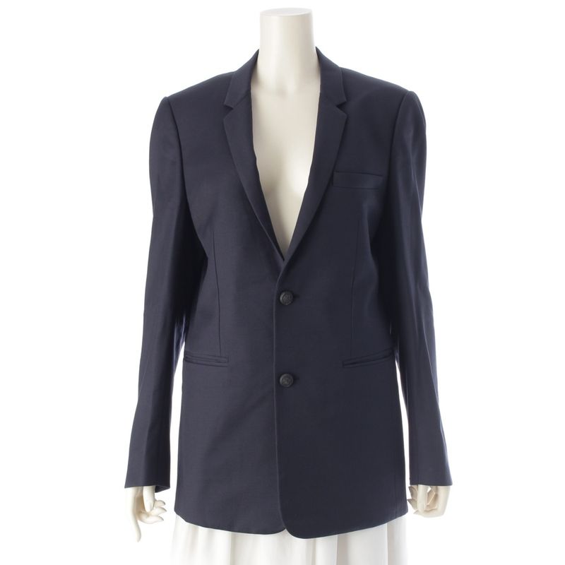 Dior Wool Cupro Single Tailored Jacket Top 433c222d2200 Navy 46