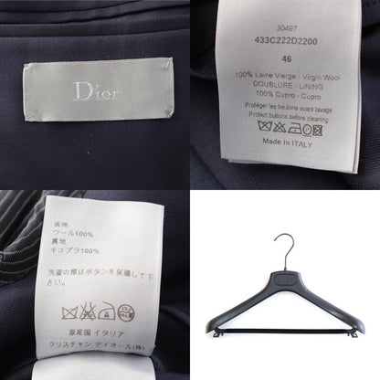 Dior Wool Cupro Single Tailored Jacket Top 433c222d2200 Navy 46