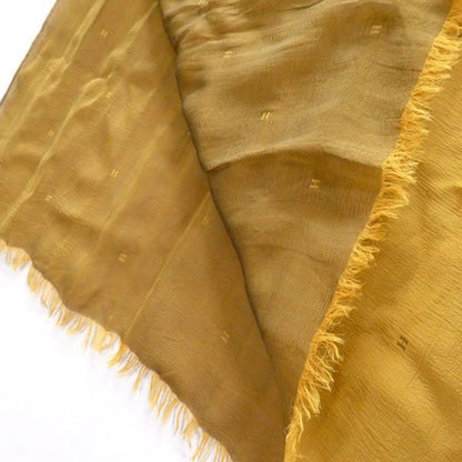 Hermes Shawl Margiela Period H Dot Silk Ocher Yellow Reversible Vintage Hermes