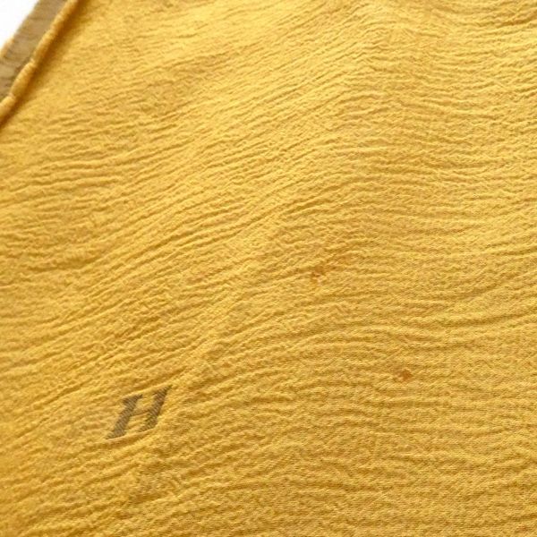 Hermes Shawl Margiela Period H Dot Silk Ocher Yellow Reversible Vintage Hermes