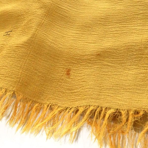 Hermes Shawl Margiela Period H Dot Silk Ocher Yellow Reversible Vintage Hermes