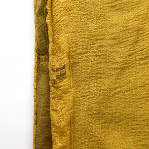 Hermes Shawl Margiela Period H Dot Silk Ocher Yellow Reversible Vintage Hermes