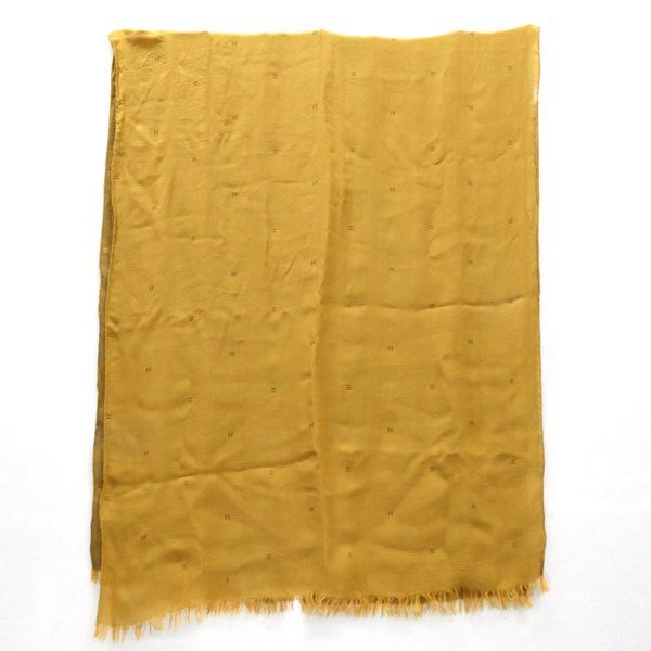 Hermes Shawl Margiela Period H Dot Silk Ocher Yellow Reversible Vintage Hermes