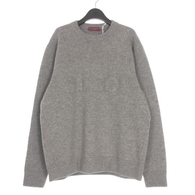 Gucci 2025 Cruise Collection Logo Embossed Wool Crewneck Knit Sweater Long