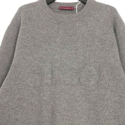 Gucci 2025 Cruise Collection Logo Embossed Wool Crewneck Knit Sweater Long