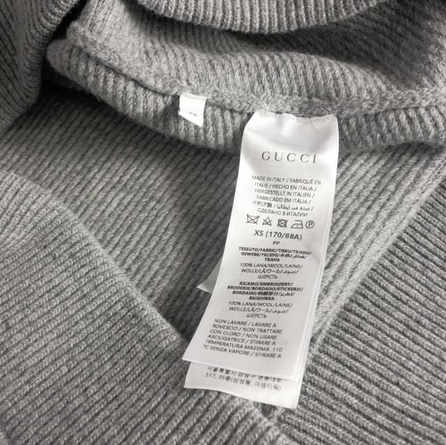 Gucci 2025 Cruise Collection Logo Embossed Wool Crewneck Knit Sweater Long