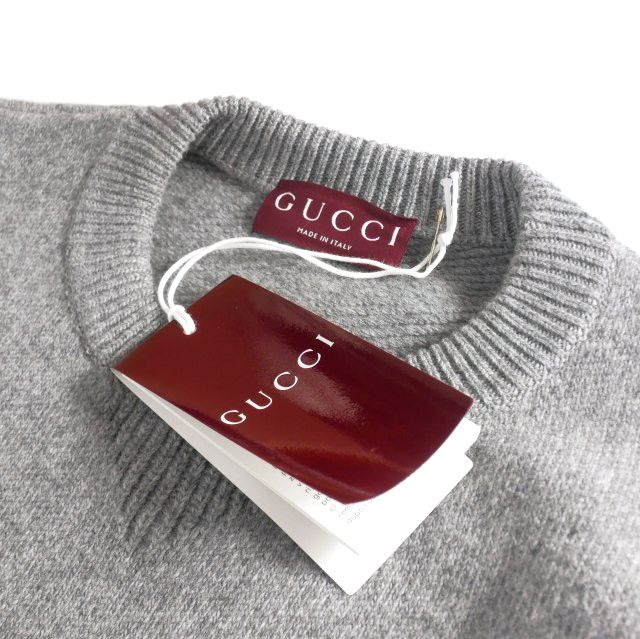 Gucci 2025 Cruise Collection Logo Embossed Wool Crewneck Knit Sweater Long