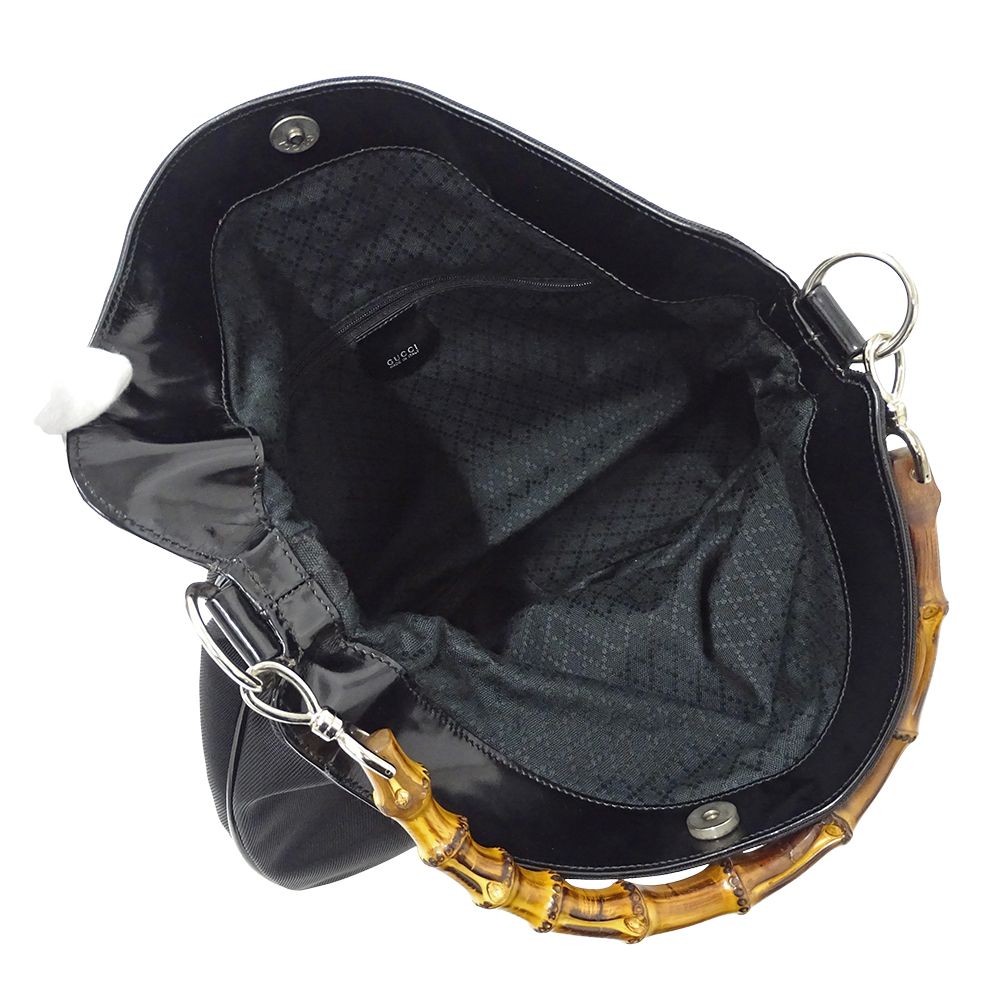 Gucci Bag Women'S Brand Shoulder Bag 2way Bamboo Nylon Black 001 1553 1577