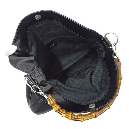 Gucci Bag Women'S Brand Shoulder Bag 2way Bamboo Nylon Black 001 1553 1577