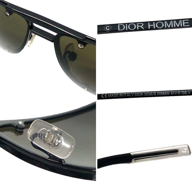 Dior Homme Sunglass Es Aviator Men's Eyewear Black New Old Item Aq12215