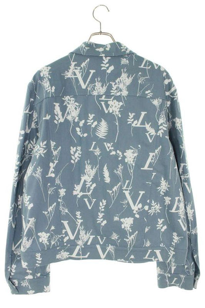 Louis Vuitton Rm222q Nf1 Hna59w LV Leaf Pattern Denim Jacket Men's 54
