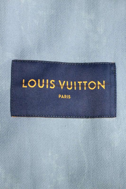 Louis Vuitton Rm222q Nf1 Hna59w LV Leaf Pattern Denim Jacket Men's 54