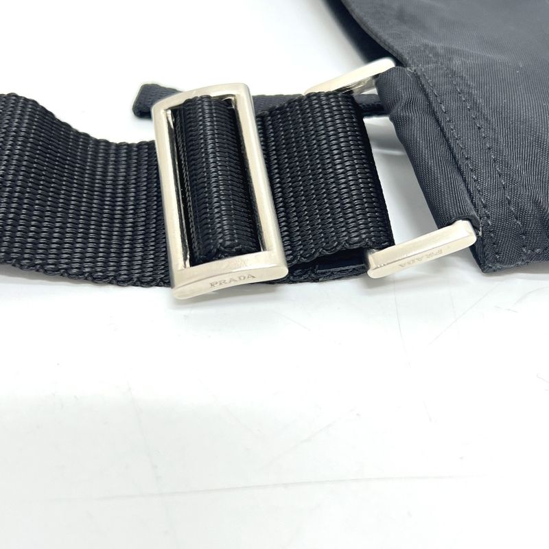 Prada Shoulder Bag Triangle Plate Nylon Black