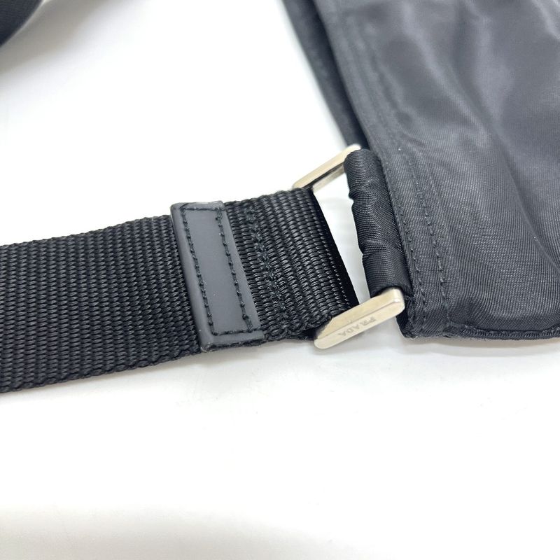 Prada Shoulder Bag Triangle Plate Nylon Black