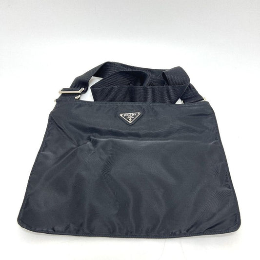 Prada Shoulder Bag Triangle Plate Nylon Black