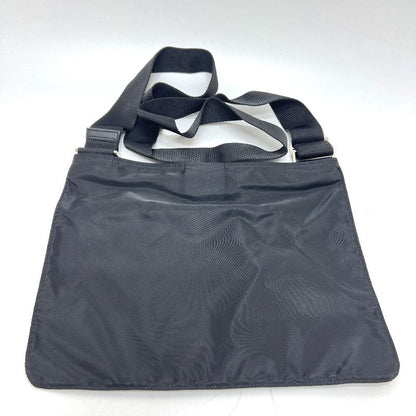 Prada Shoulder Bag Triangle Plate Nylon Black