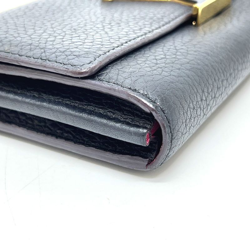 Louis Vuitton Long Wallet Portefeuille Capucines M61248 Taurillon Clemence Noir