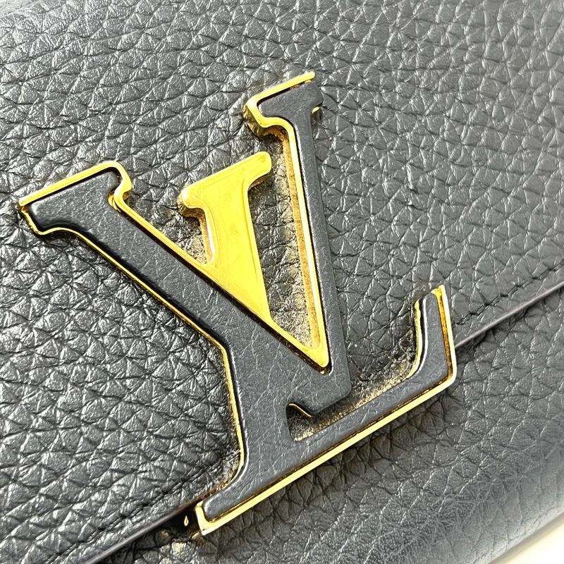 Louis Vuitton Long Wallet Portefeuille Capucines M61248 Taurillon Clemence Noir