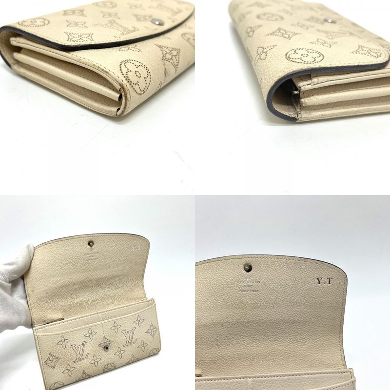 Louis Vuitton Portefeuille Iris M60177 Monogram Mahina Leather Ivory White