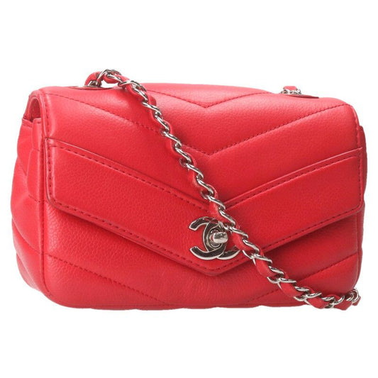 Chanel Chevron V-Stitch Chain Shoulder Bag Women