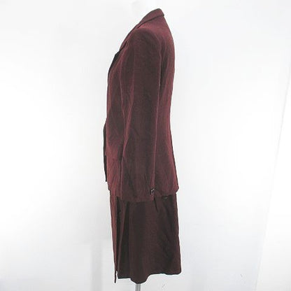 Christian Dior Setup Jacket Knee-Length Flared Skirt Wrap Skirt M Bordeaux Wine