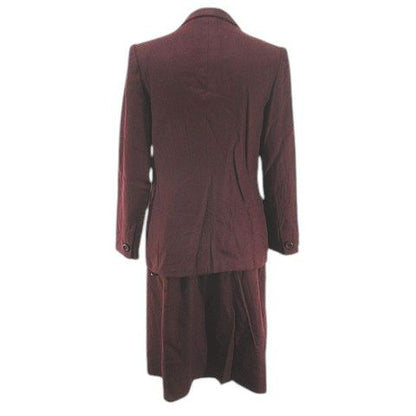 Christian Dior Setup Jacket Knee-Length Flared Skirt Wrap Skirt M Bordeaux Wine