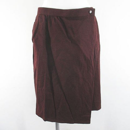 Christian Dior Setup Jacket Knee-Length Flared Skirt Wrap Skirt M Bordeaux Wine
