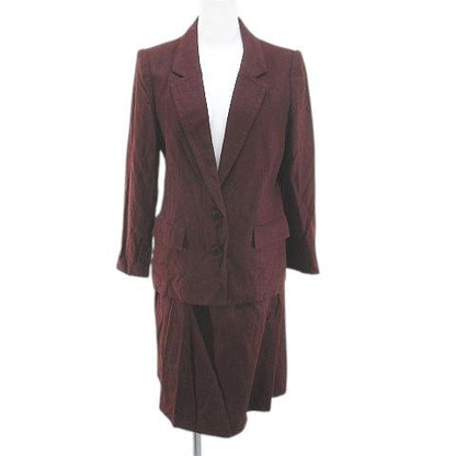 Christian Dior Setup Jacket Knee-Length Flared Skirt Wrap Skirt M Bordeaux Wine
