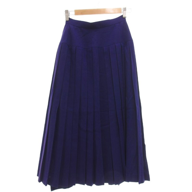 Christian Dior Prêt-À-Porter Wrap Skirt Pleated Mimore Long Wool Button M