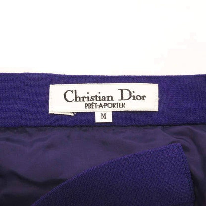 Christian Dior Prêt-À-Porter Wrap Skirt Pleated Mimore Long Wool Button M