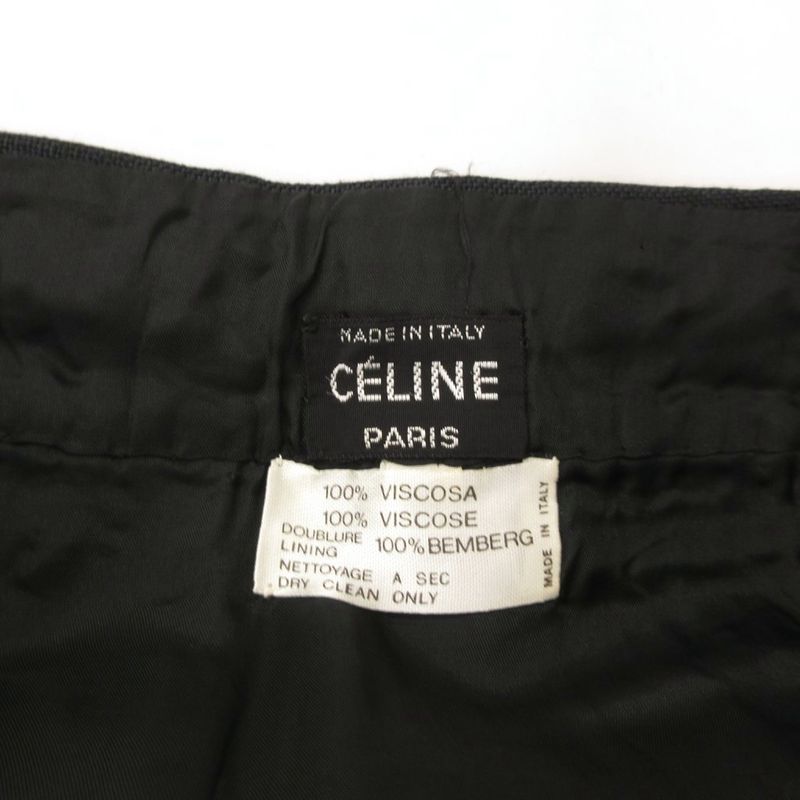 Celine Skirt Pleated Flared Mimore Long Chain Coin 40 Black Nu - Mnk2
