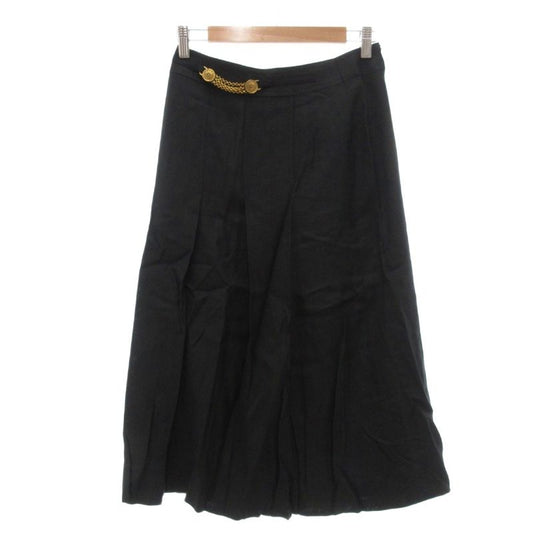 Celine Skirt Pleated Flared Mimore Long Chain Coin 40 Black Nu - Mnk2