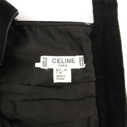 Celine Tight Skirt Mimore Long Velour Chain 42 Black Gold Color Nu