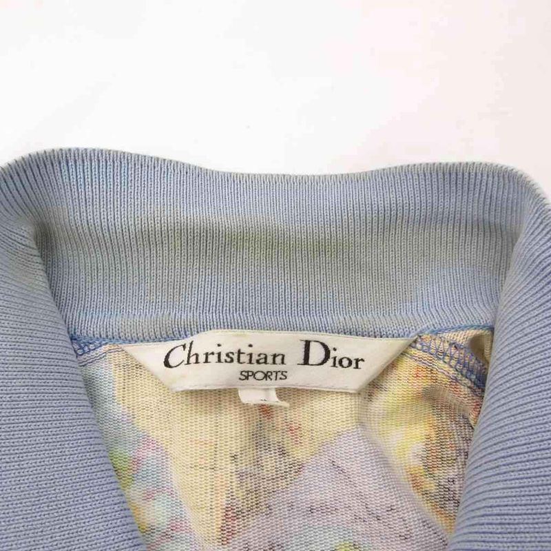 Christian Dior Sport Polo Shirt Long Sleeves Total Pattern M Light Blue Light