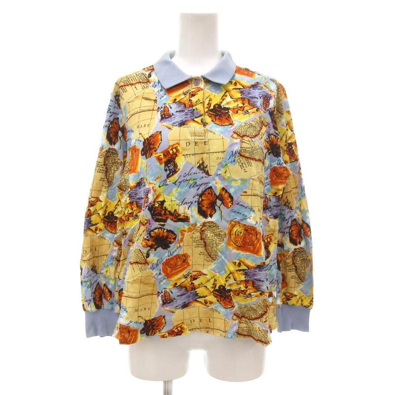 Christian Dior Sport Polo Shirt Long Sleeves Total Pattern M Light Blue Light