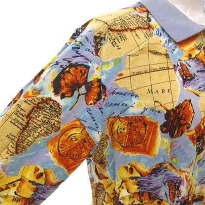 Christian Dior Sport Polo Shirt Long Sleeves Total Pattern M Light Blue Light