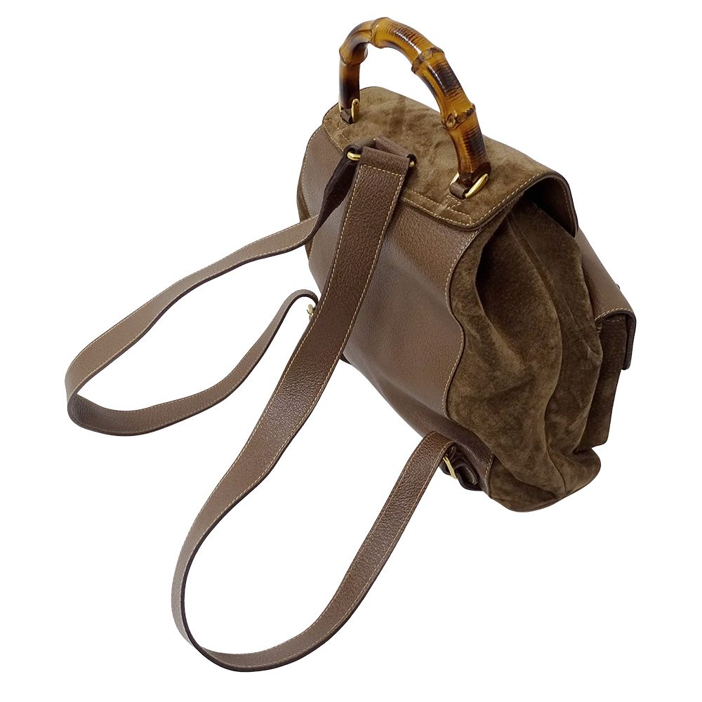 Gucci Bag Women'S Brand Rucksack Bamboo Suede Brown 003 9058 0016 Mini Rucksack