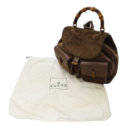 Gucci Bag Women'S Brand Rucksack Bamboo Suede Brown 003 9058 0016 Mini Rucksack