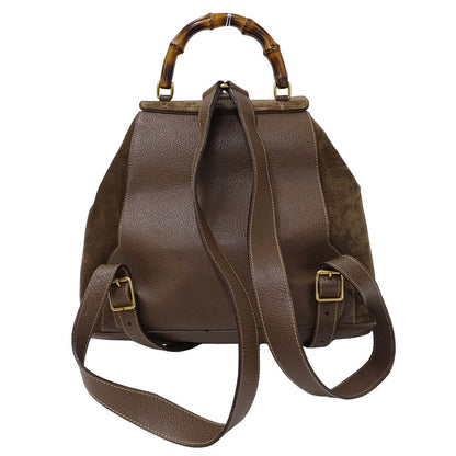 Gucci Bag Women'S Brand Rucksack Bamboo Suede Brown 003 9058 0016 Mini Rucksack