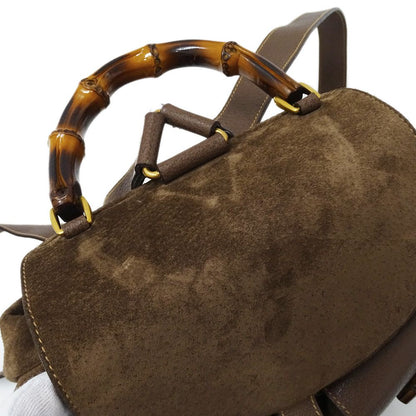 Gucci Bag Women'S Brand Rucksack Bamboo Suede Brown 003 9058 0016 Mini Rucksack