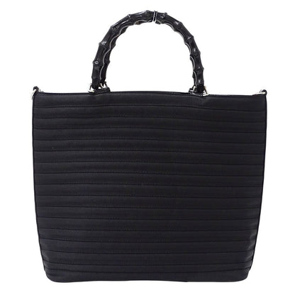 Gucci Bag Ladies Brand Handbag Shoulder Bag 2way Bamboo Nylon Black 000 1998