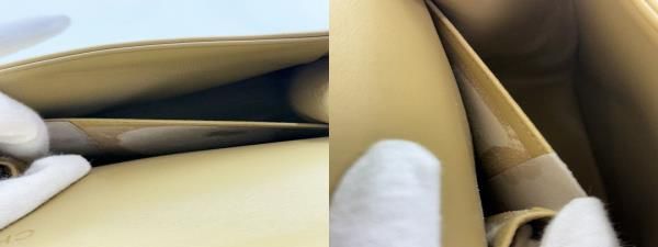 Chanel Matelasse Lambskin Double Flap Double Chain Handbag Beige Gold Aa