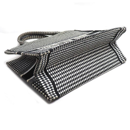 Dior Book Tote Medium Bag White Black M1296 Ztqt m911 Houndstooth