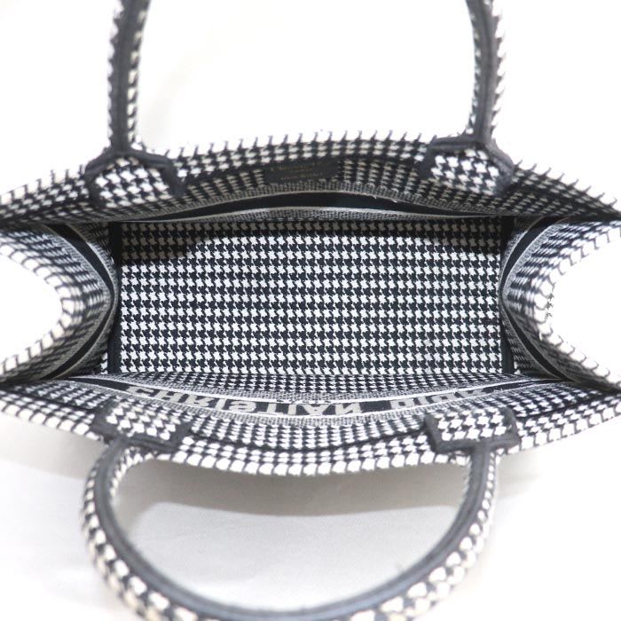 Dior Book Tote Medium Bag White Black M1296 Ztqt m911 Houndstooth