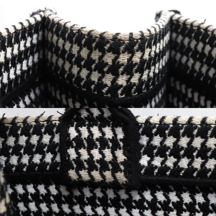 Dior Book Tote Medium Bag White Black M1296 Ztqt m911 Houndstooth