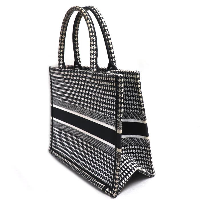 Dior Book Tote Medium Bag White Black M1296 Ztqt m911 Houndstooth