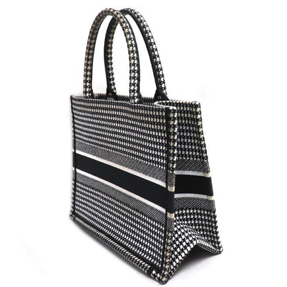 Dior Book Tote Medium Bag White Black M1296 Ztqt m911 Houndstooth
